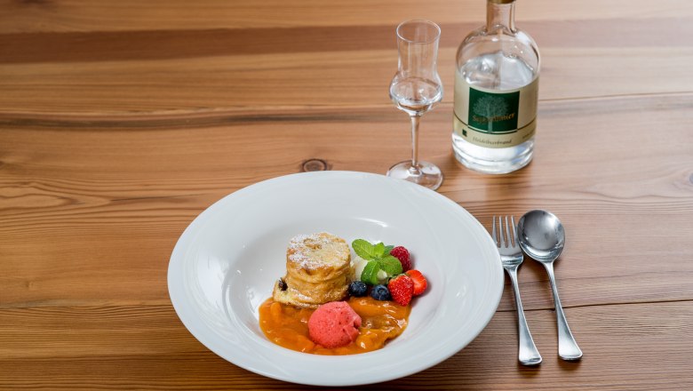Schafkäse-Auflauf auf Marillenröster, © Niederösterreich-Werbung/Rita Newman